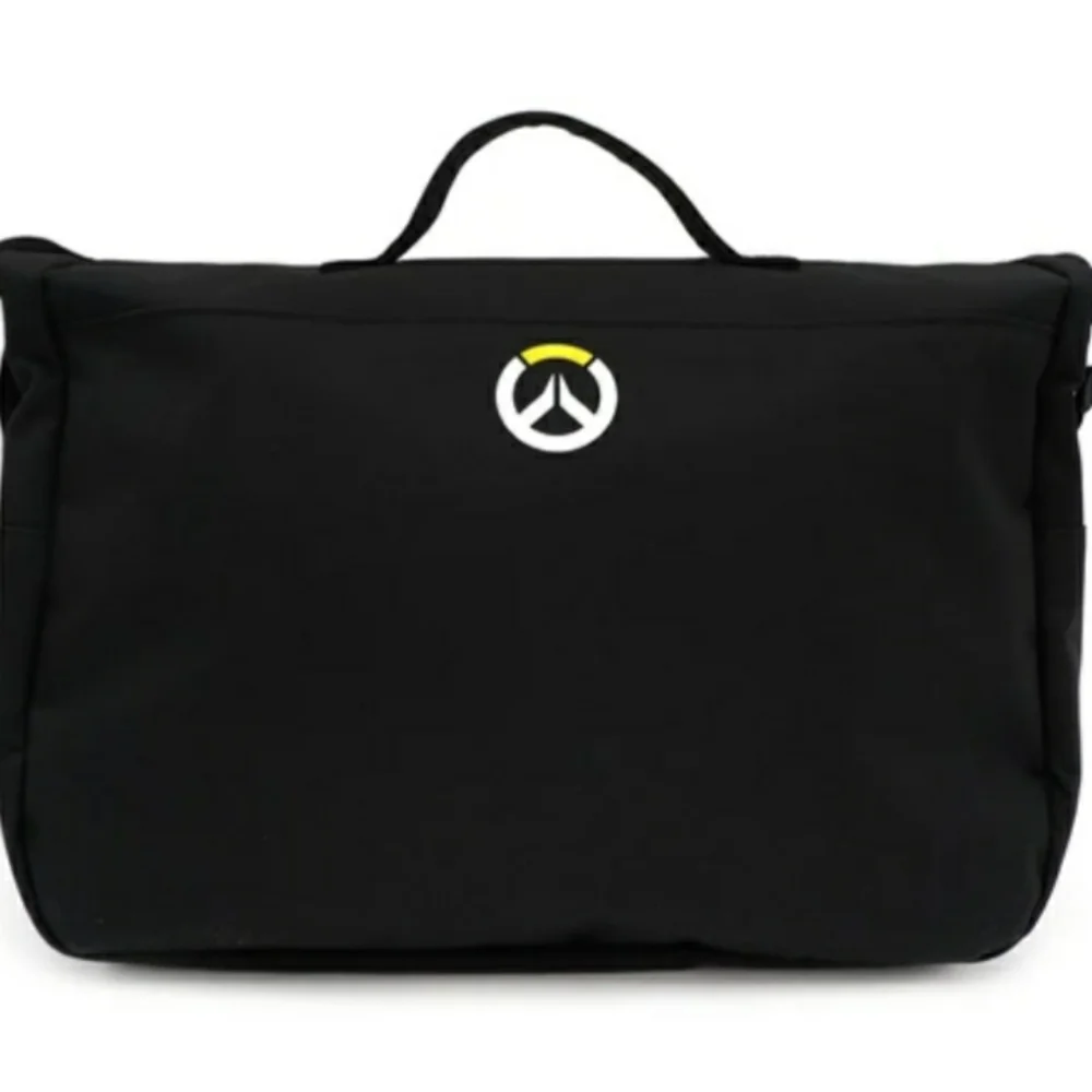 NWT! Black Nylon Loungefly OVERWATCH Logo Large Unisex Messenger Bag